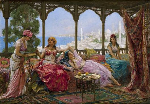 Harem Ladies on a Terrace Overlooking the Bosphorus