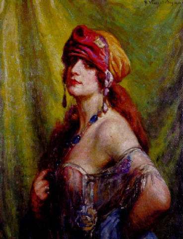Jeune femme au turban et bijoux