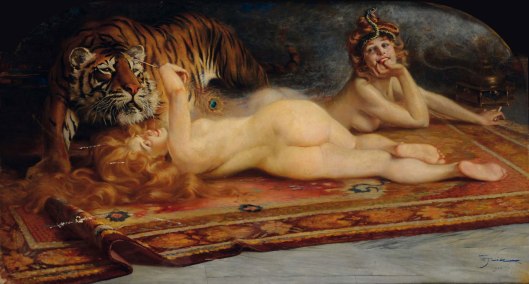 Female Figures with Tiger
